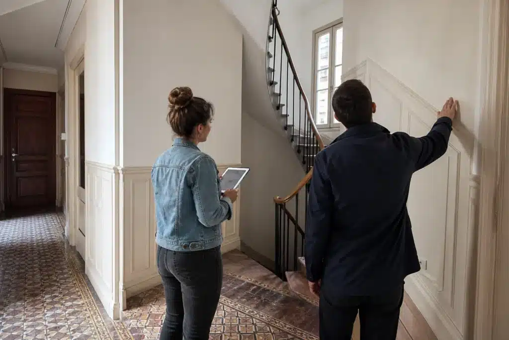etat des parties communes et logements voisins avant chantier