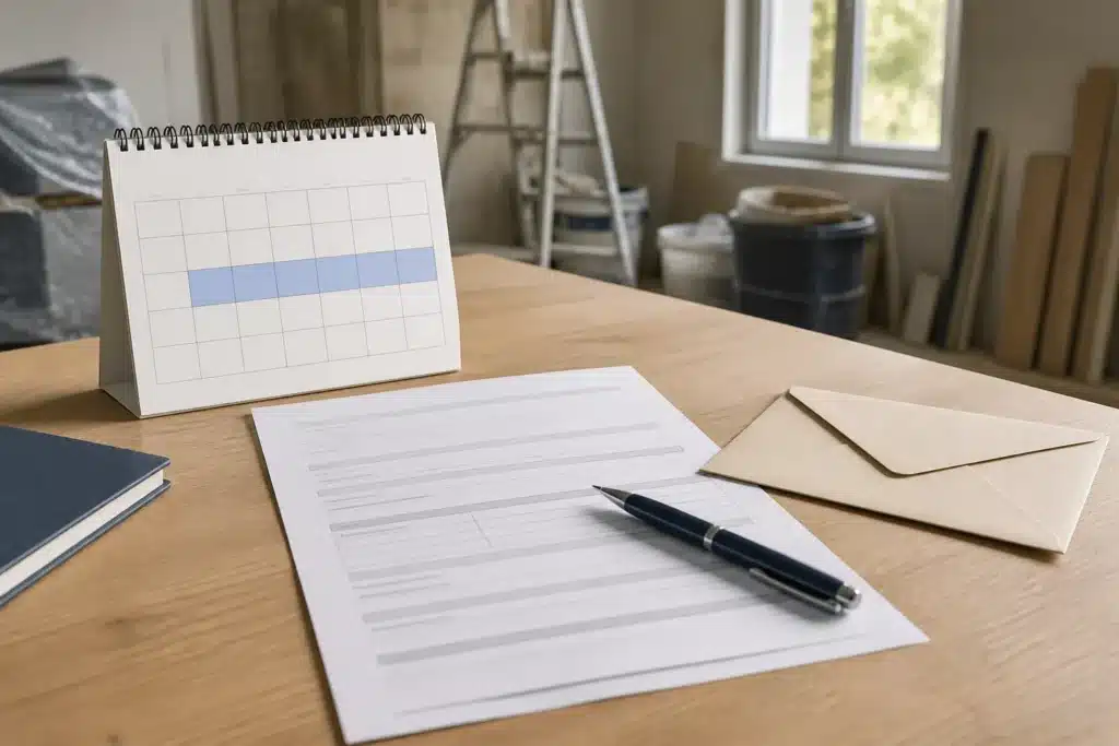 formulaire de retractation avec calendrier de quatorze jours