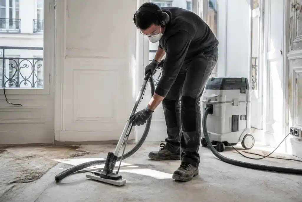 captage des poussieres a la source et nettoyage du chantier
