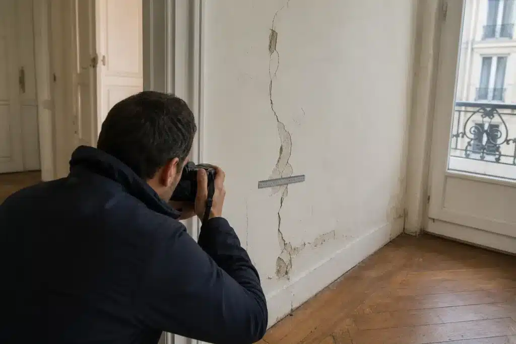 photographies datees et localisees des desordres avec echelle
