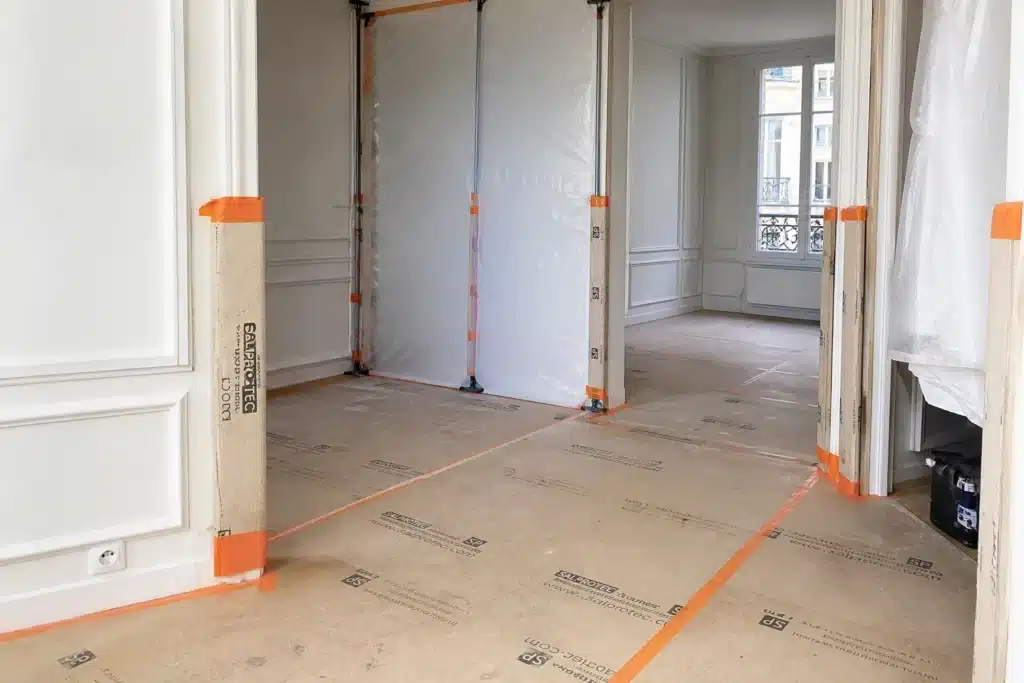 protection des sols et des menuiseries pendant les travaux de renovation