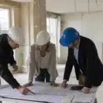 Reunion de lancement de chantier de renovation autour des plans