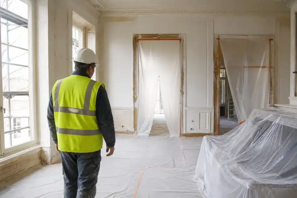 Protections et signalisation de securite sur le chantier