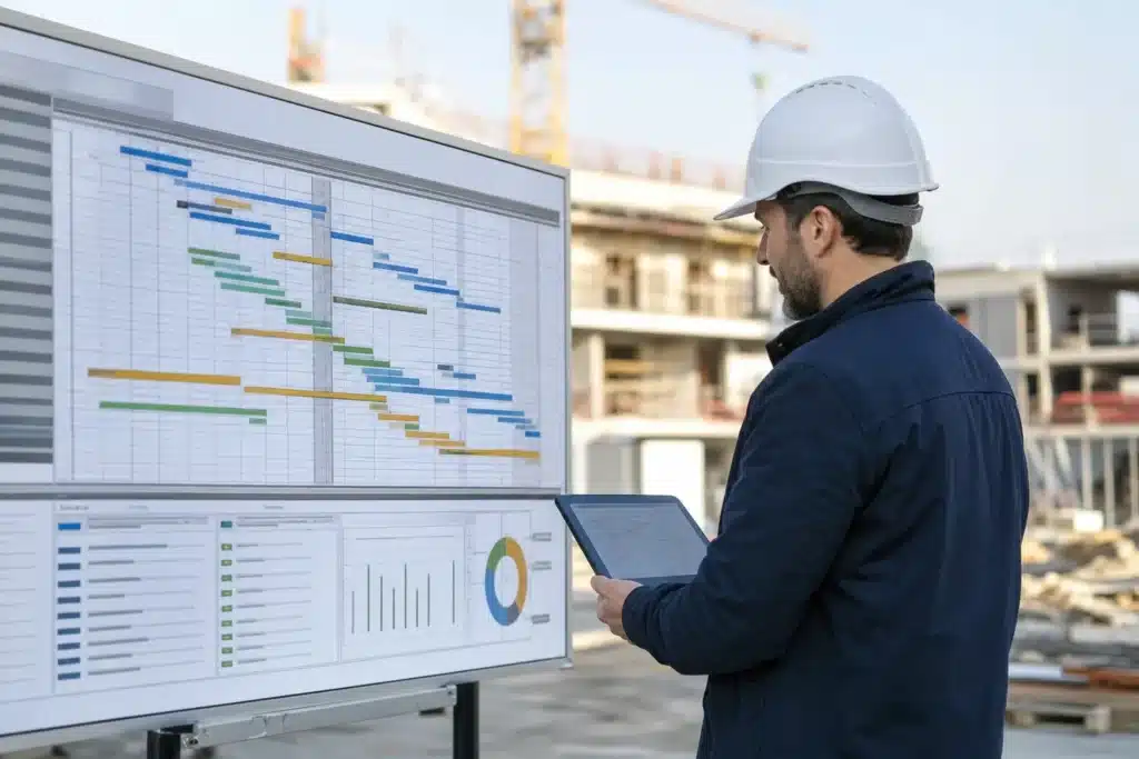 planning detaille de chantier avec suivi de l avancement des taches