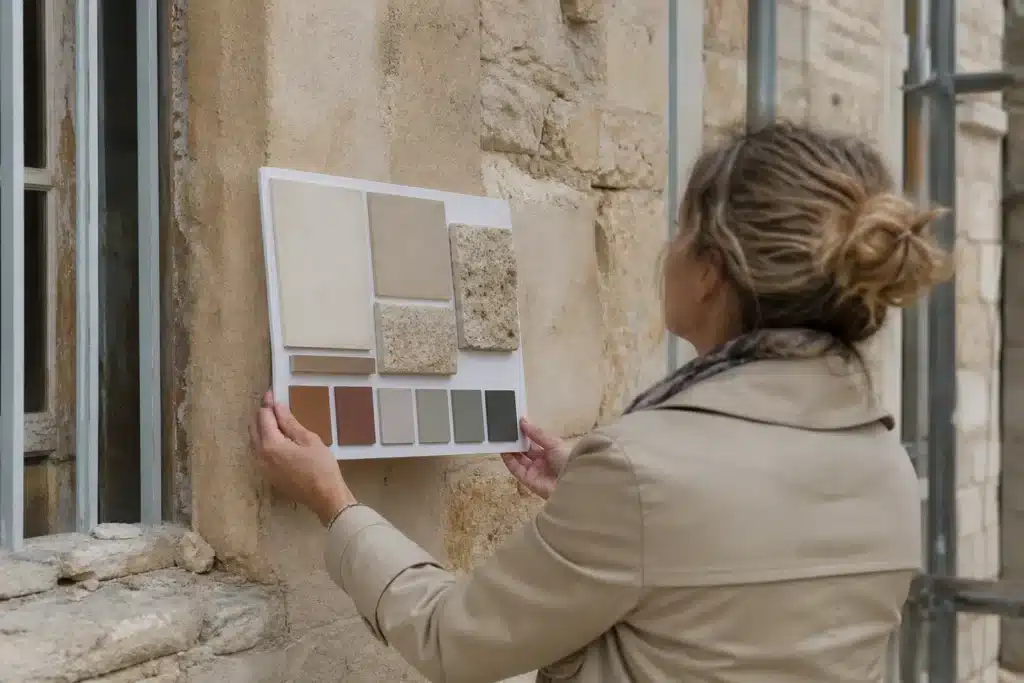 validation d un echantillon de materiau sur un chantier