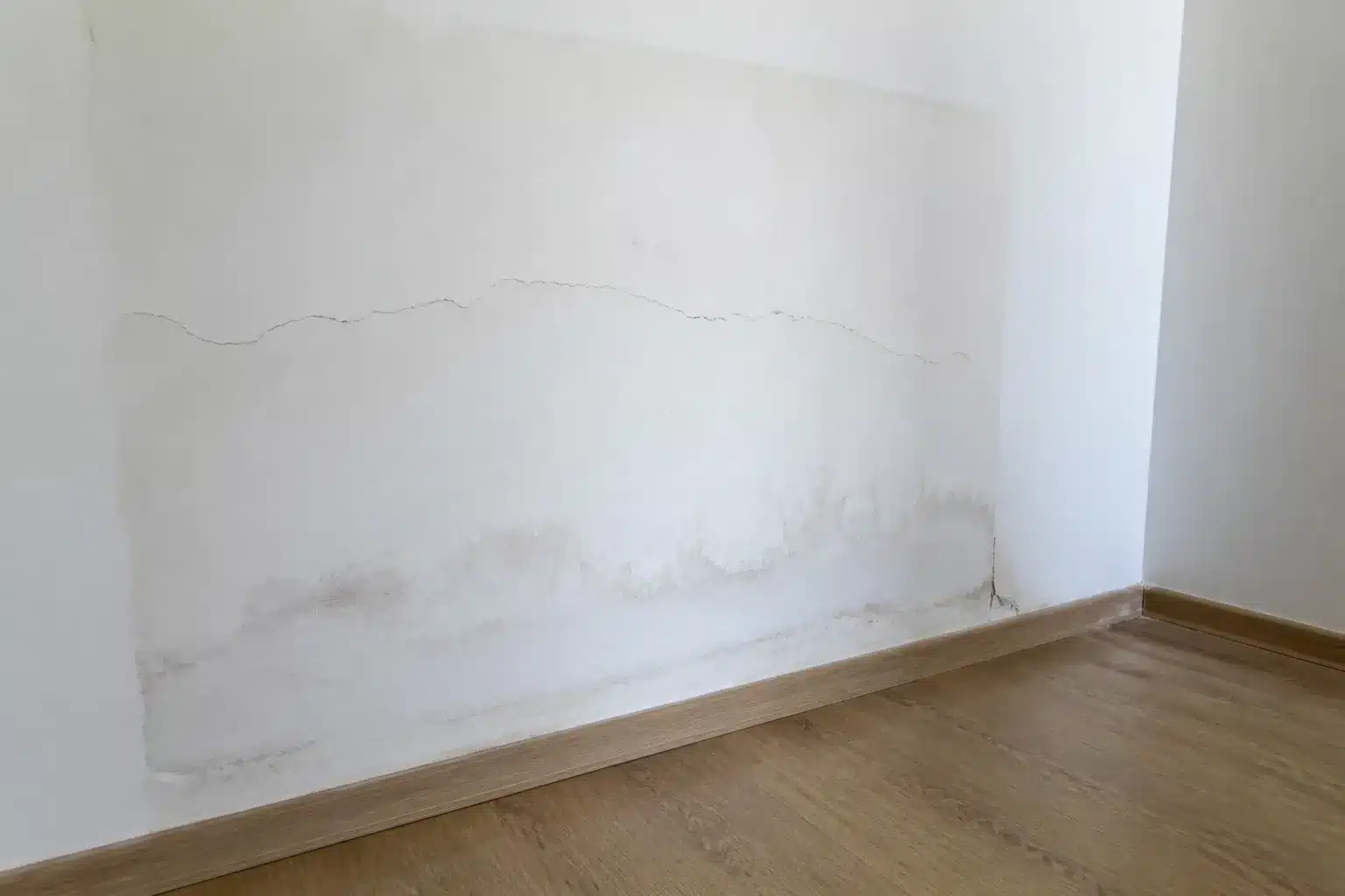 Fissure et traces d humidite decouvertes sur un mur apres l achat