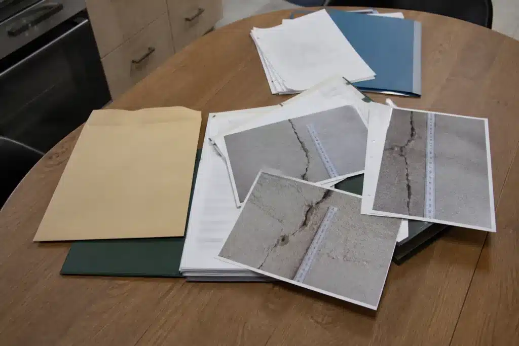 Dossier de sinistre sécheresse avec photos de fissures datées