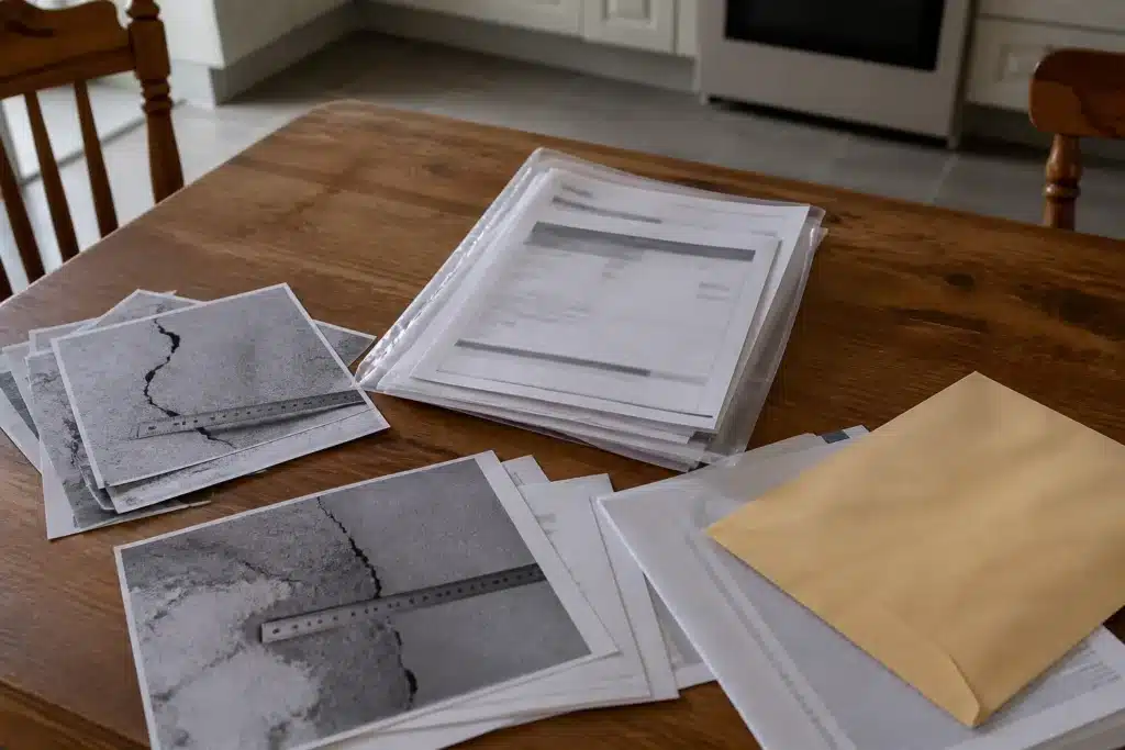 Dossier de sinistre sécheresse avec photos de fissures datées