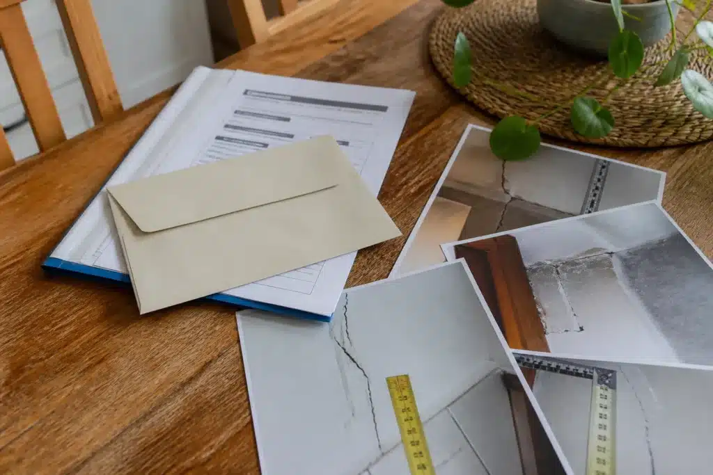 Dossier de sinistre sécheresse avec photos de fissures datées