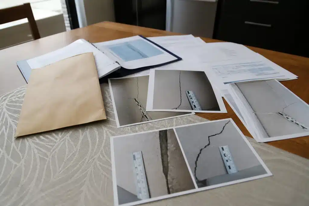 Dossier de sinistre sécheresse avec photos de fissures datées