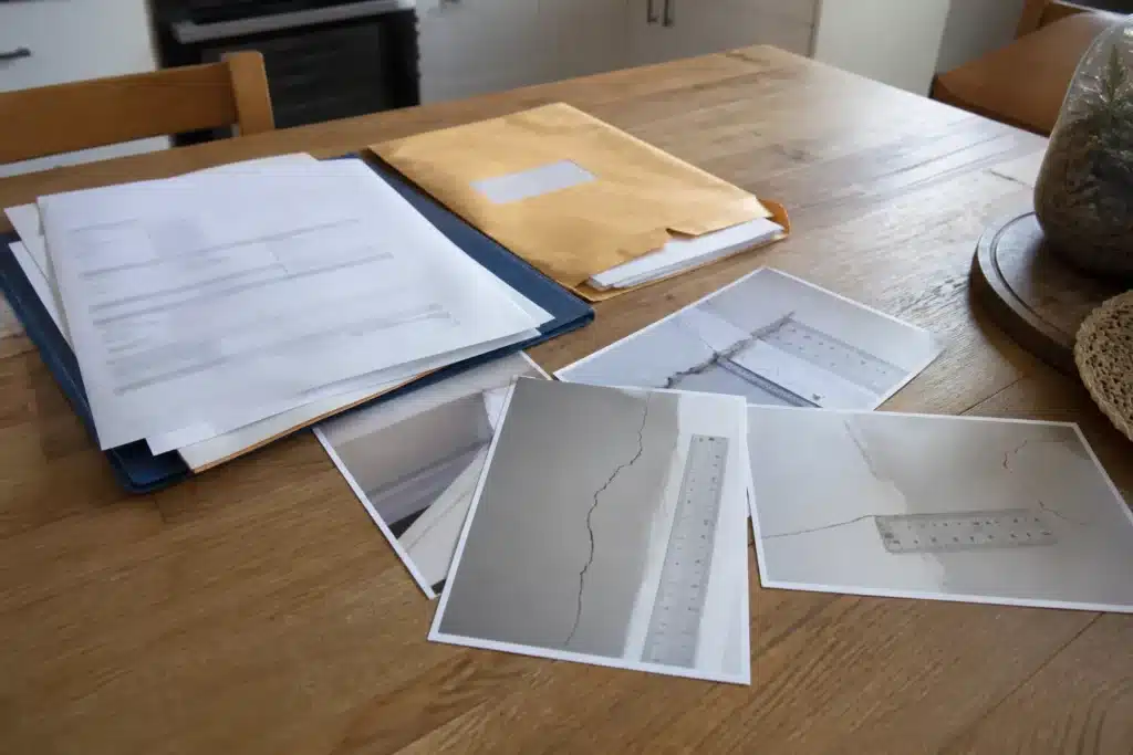 Dossier de sinistre sécheresse avec photos de fissures datées