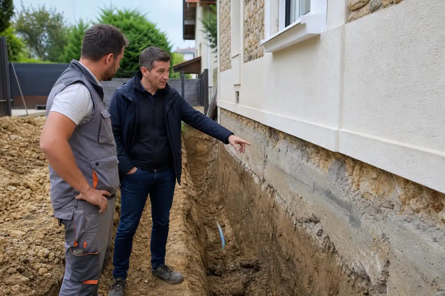 Diagnostic des fondations d'une maison fissurée dans le Val-de-Marne, sol argileux