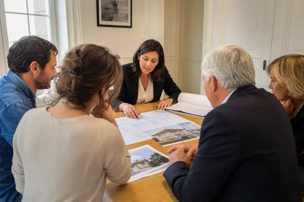 Signature d'une vente immobilière avec dossier technique de la maison