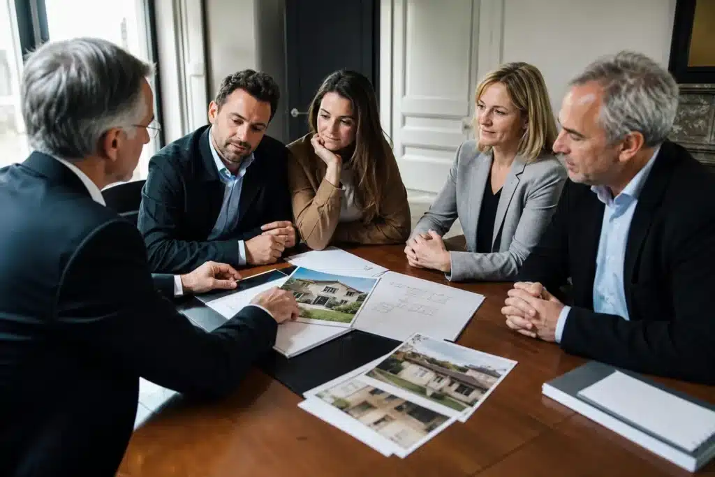 Signature d'une vente immobilière avec dossier technique de la maison