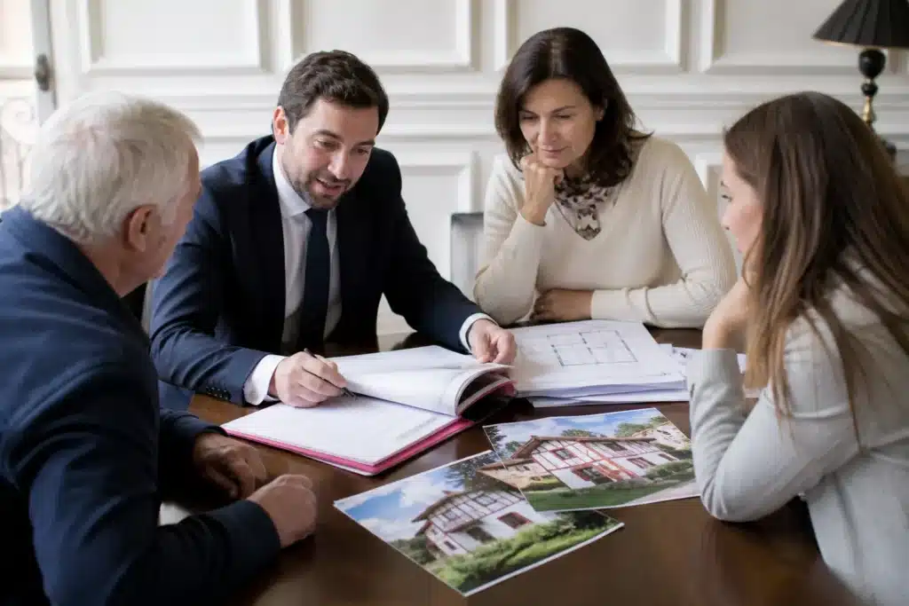 Signature d'une vente immobilière avec dossier technique de la maison