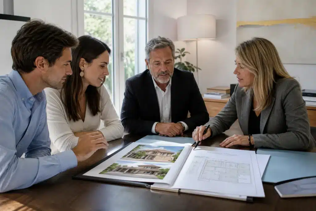 Signature d'une vente immobilière avec dossier technique de la maison
